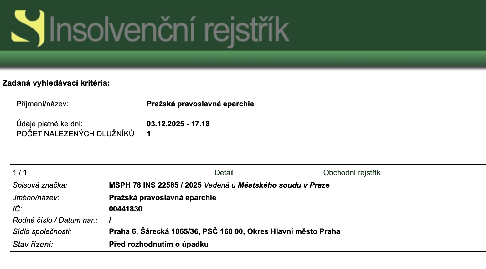 Pražská pravoslavná eparchie je oficiálně v insolvenci. Co potvrdil soud? фото 1